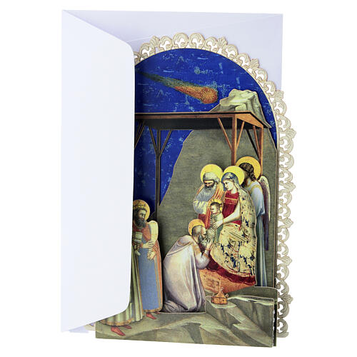 Pop-up Christmas greeting card, Adoration of the Magi by Giotto 5