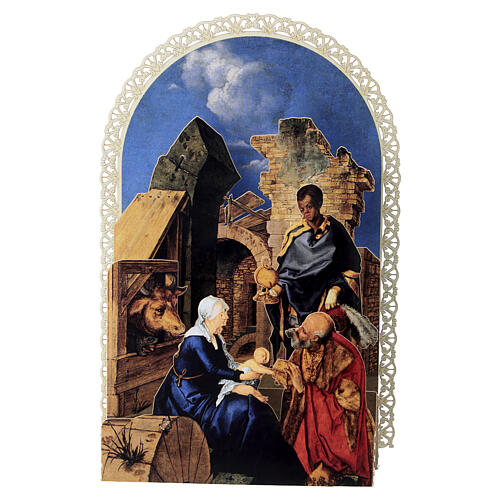 Pop-up Christmas card, "The Adoration of the Magi" by Dürer 1