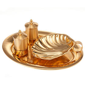 Santos óleos y bautismo: Conjunto bautismo oro satinado