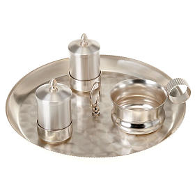 Santos óleos y bautismo: Conjunto bautismo plata satinado