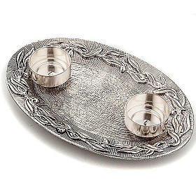 Set baptême décor feuilles d'olivier s4