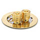 Holy Oils: set with brass stocks and a baptismal shell s3