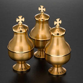 Holy oils: gold-plated vessels