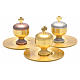 Holy oils: stocks in gold plated brass with a saucer s1