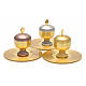Holy oils: stocks in gold plated brass with a saucer s4