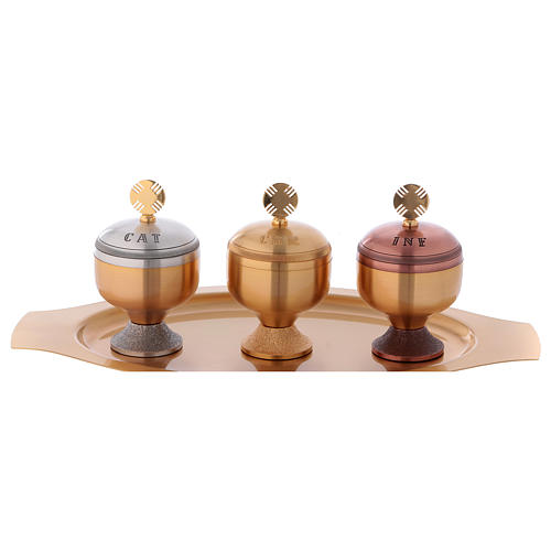 Holy oils: set with glossy stocks and saucer 1