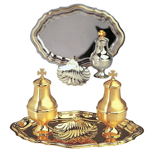 Baptism set: vessels and shell gold-plated brass 1