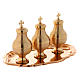 Holy oils vessels and plate in gold-plated brass s3