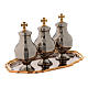 Holy oils vessels and plate in gold-plated brass s4