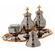 Holy oils vessels and plate in gold-plated brass s6
