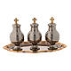 Holy oils vessels and plate in gold-plated brass s2