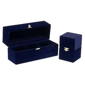 Taufgarnitur und Ölgefäße: Heilige Öle: Schatulle aus Samt für Becher Taufgarnitur und Ölgefäße: Heilige Öle: Schatulle aus Samt für Becher