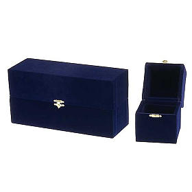 Taufgarnitur und Ölgefäße: Heilige Öle: Schatulle aus Samt für Becher Taufgarnitur und Ölgefäße: Heilige Öle: Schatulle aus Samt für Becher