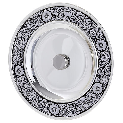 Santos óleos vaso prateado cinzelado 3