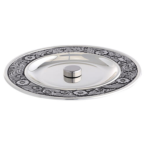 Santos óleos vaso prateado cinzelado 5