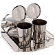 Molina Christening set in nickel plated brass with glass cruets s5