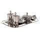 Molina Christening set in nickel plated brass with glass cruets s4