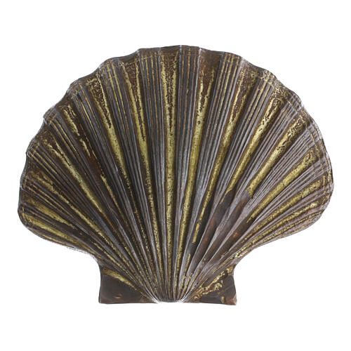 Taufmuschel aus bronzefarbigen Messing 13x10 cm 1