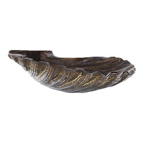 Conchiglia battesimo ottone bronzato 13x10 cm