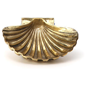 Baptismal shell in gold plated bronze 13x10cm