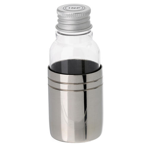 Holy Oils bottle, 30cc with writing INF 1