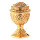 Molina confirmation oil pot in golden brass with baroque decoration s1