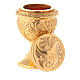 Molina confirmation oil pot in golden brass with baroque decoration s2