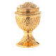Molina confirmation oil pot in golden brass with baroque decoration s4