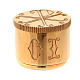 Molina confirmation oil holder with ring in golden brass with PAX symbols s2