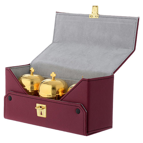 Holy oil stock set with burgundy case and tray 4