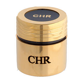 Vaso vidro reforço dourado óleo Crisma