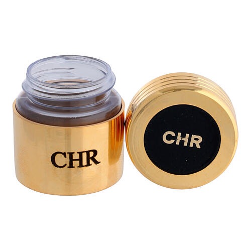 Vaso vidro reforço dourado óleo Crisma 2