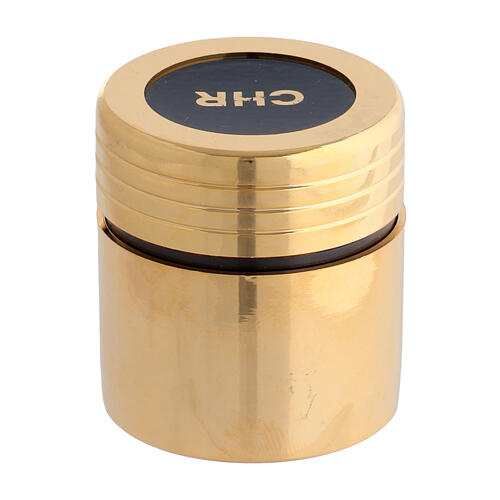 Vaso vidro reforço dourado óleo Crisma 3