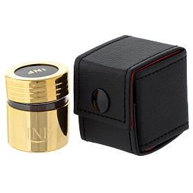 Etui i naczynko ze szkła pozłacane olej chorych s1