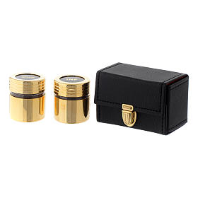 Holy Oils: double pouch with golden jars INF and CHR