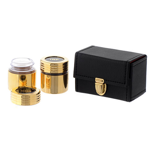 Holy Oils: double pouch with golden jars INF and CHR 2