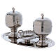 Silver-plated baptismal tray with double Holy oil stock and shell s3