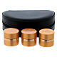 Case with gold plated triple Holy oils stock 1 3/4 in diameter s1