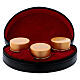 Case with gold plated triple Holy oils stock 1 3/4 in diameter s3