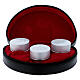 Case with silver-plated triple Holy oils stock 1 3/4 in diameter s2