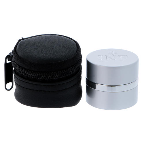Holy Oils: case in faux leather with aluminium container, silver 1