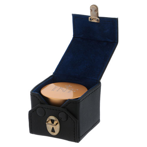 Holy Oils: cubic case in faux leather with aluminium container, gold 3