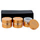 Holy Oils: case in faux leather with three aluminium containers, gold s2
