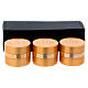Case with triple Holy oils stock gold plated aluminium 2 in diameter s1