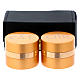 Holy Oils: rectangular case in faux leather with two aluminium containers, gold s1
