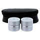 Holy Oils: oval case in faux leather with two aluminium containers, silver s1
