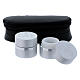 Holy Oils: oval case in faux leather with two aluminium containers, silver s2