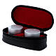 Artificial leather oval case with double Holy oils stock in silver-plated aluminium 1 3/4 in diameter s3