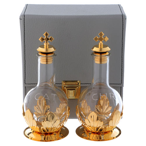 Étui imitation cuir avec deux ampoules huiles saintes 100 ml 1