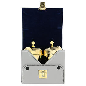 Holy Oils: case in faux leather with two Crismera containers 50 cc